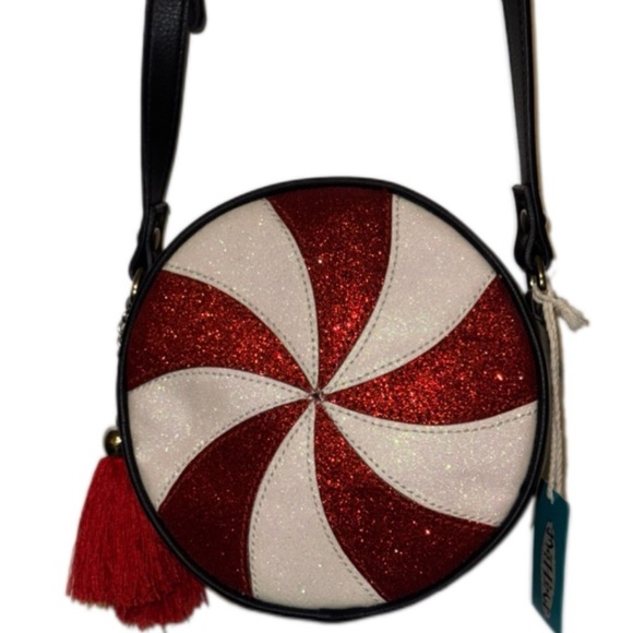 Red and White Peppermint Crossbody Bag - Picture 3 of 15